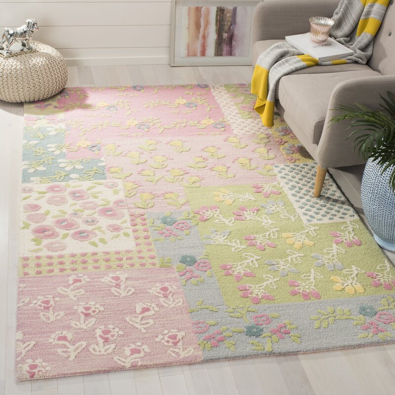 Kids HandTufted Pink/Green Area Rug & Reviews Birch Lane